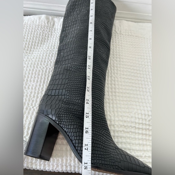 SCHUTZ - Maryana Crocodile Embossed Knee-High Block Boot Size 5 - Picture 10 of 13